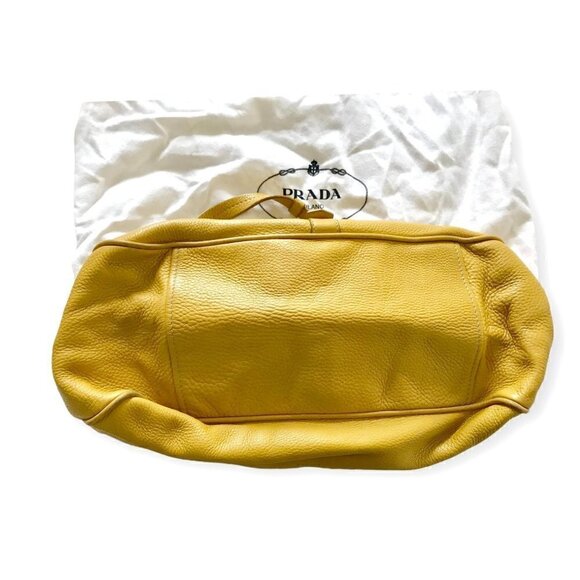 Prada yellow tumbled Daino leather shoulder bag, Large - Picture 5 of 16